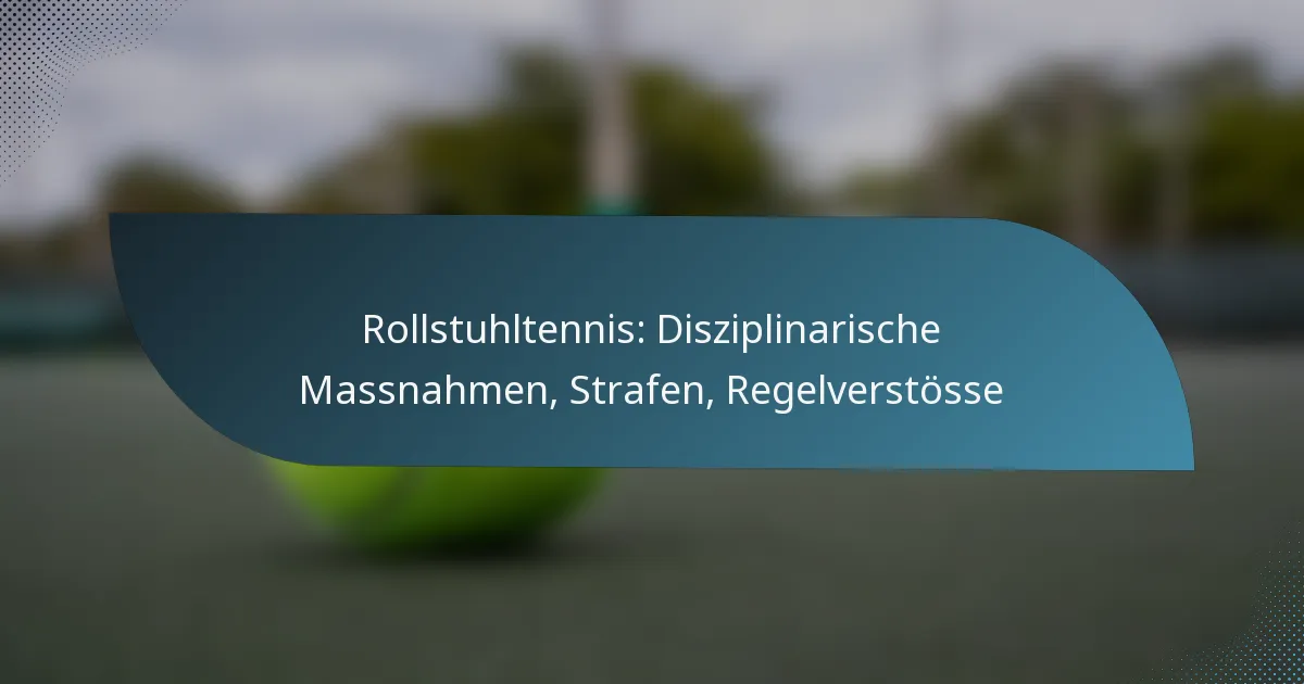 Rollstuhltennis: Disziplinarische Massnahmen, Strafen, Regelverstösse
