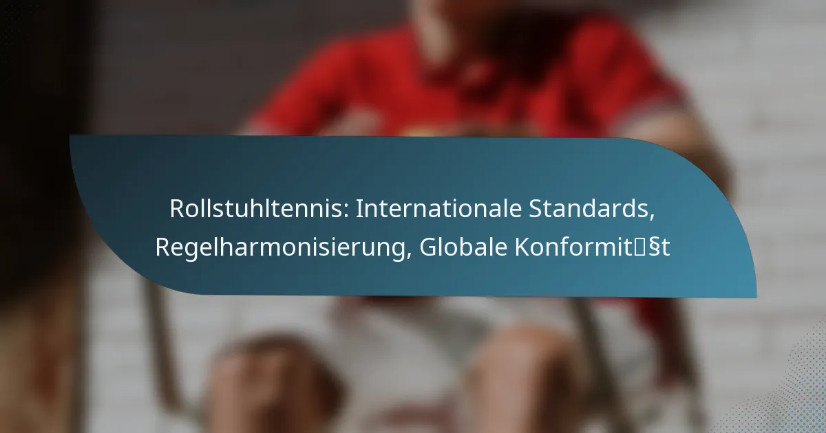 Rollstuhltennis: Internationale Standards, Regelharmonisierung, Globale Konformität