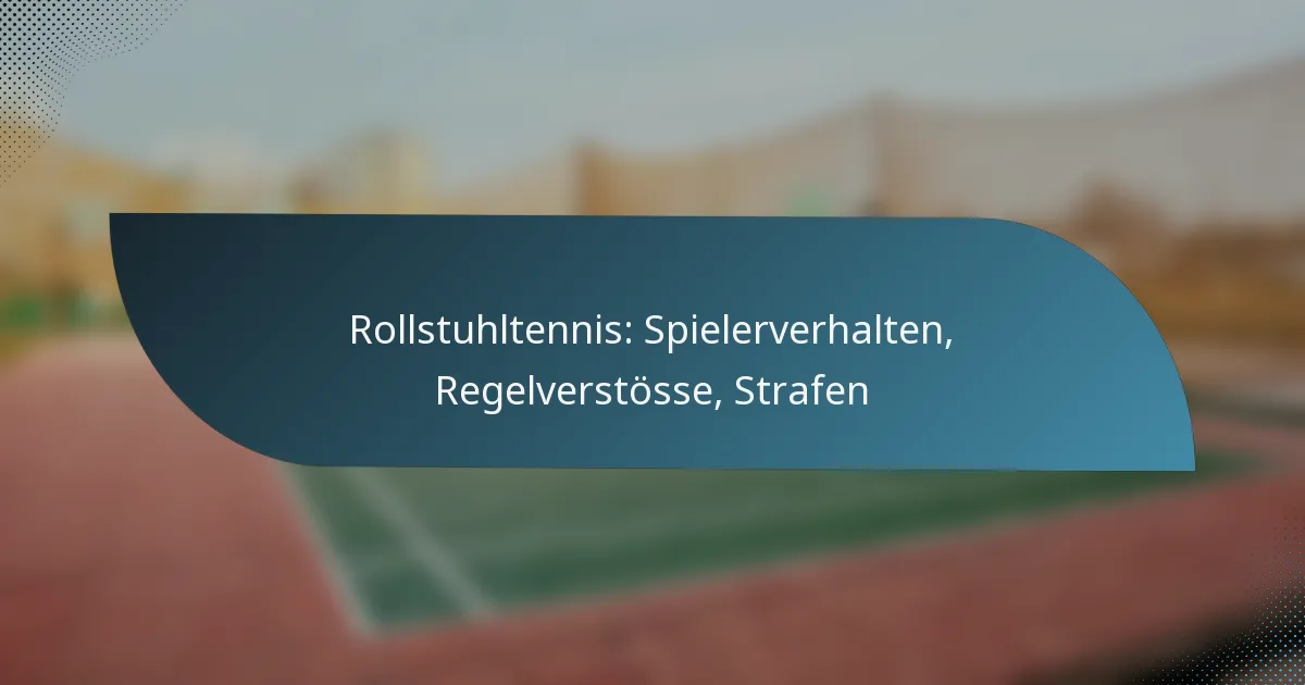 Rollstuhltennis: Spielerverhalten, Regelverstösse, Strafen
