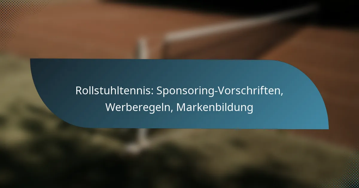 Rollstuhltennis: Sponsoring-Vorschriften, Werberegeln, Markenbildung