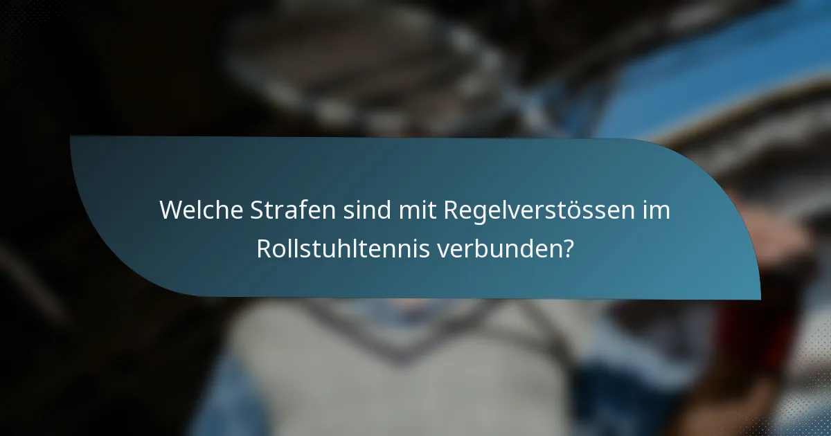 Welche Strafen sind mit Regelverstössen im Rollstuhltennis verbunden?